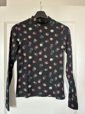 Scotch & Soda Long Sleeve Mock Neck Top in Multi Dot Planets print Artemis